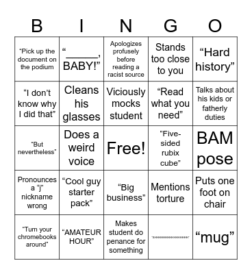 slingerland slingerlanding things Bingo Card