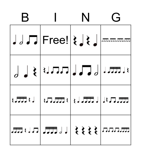 Rhythm Review Bingo! Bingo Card