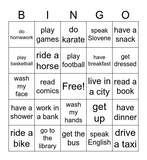 COLLOCATIONS Bingo Card