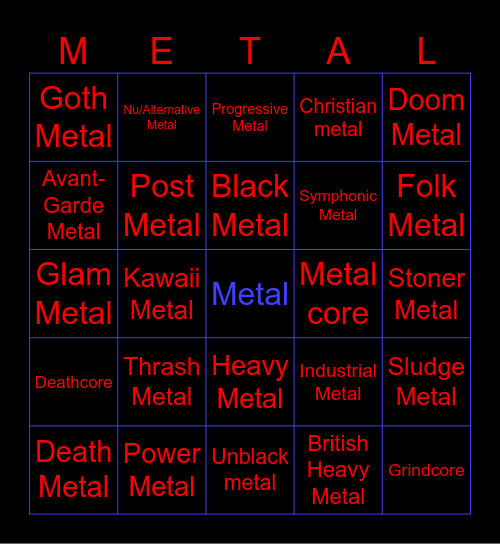 Metal bingo Card