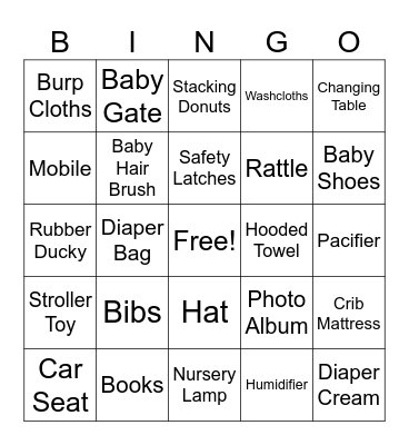 Baby Bingo Card