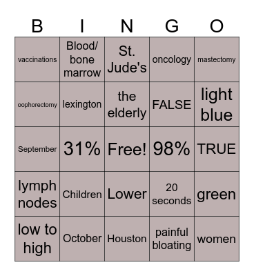 September Bingo! Bingo Card