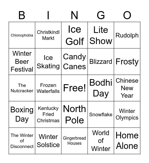 Winterfest BINGO Card