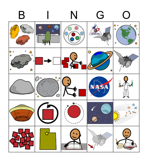 NASA Osiris-REx Mission Bingo Card