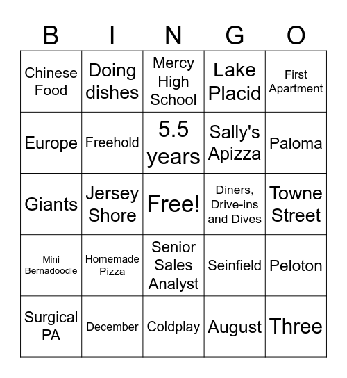 BRIDE-TO-BEE BINGO Card