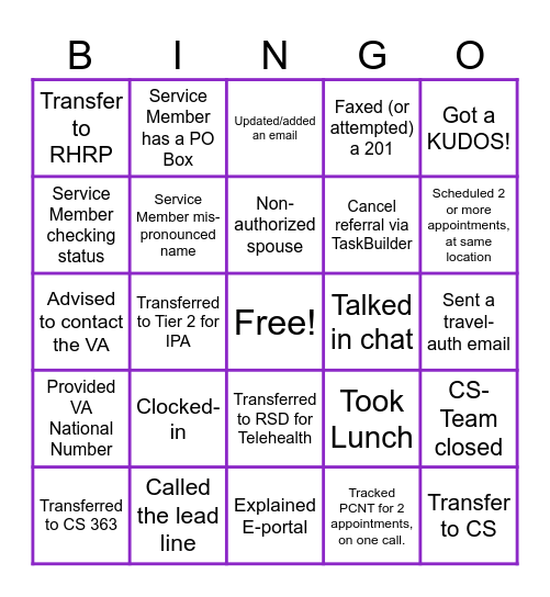 Hollywood Bingo Card