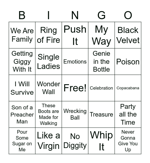 Singo Bingo Card