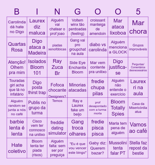 PONTA SOLTA - Tudo ou nada Bingo Card