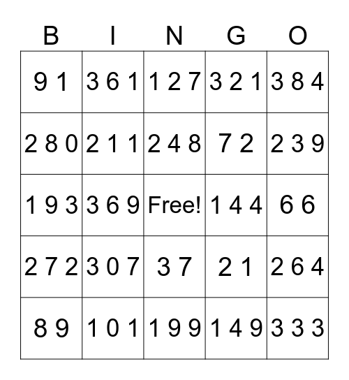 Add and Subtract Bingo! Bingo Card
