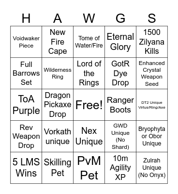 Hawg Wild Bingo v3 Bingo Card