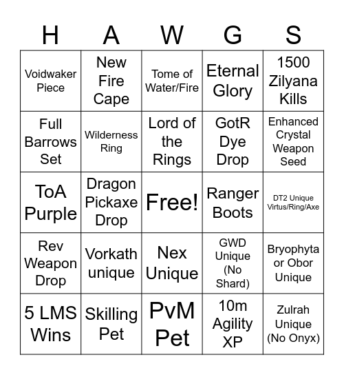 Hawg Wild Bingo v3 Bingo Card