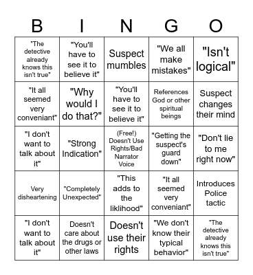 TRUE CRIME BINGO! Bingo Card