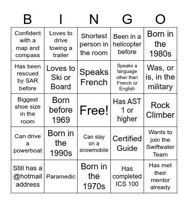 SAR MIT BINGO Card