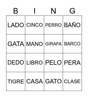 ALFABETO Bingo Card