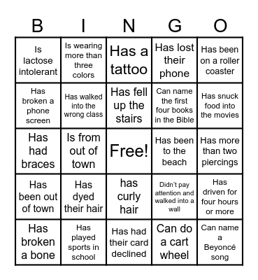 FIND SOMEONE WHO ….. Bingo Card
