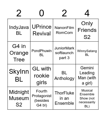 #GMMTV2024 Bingo Card
