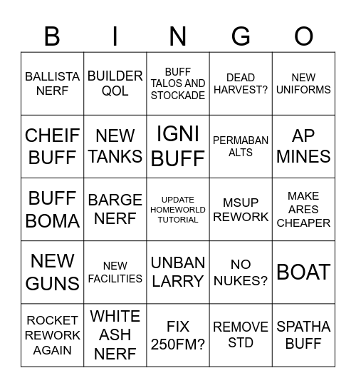 DEVSTREAM Bingo Card