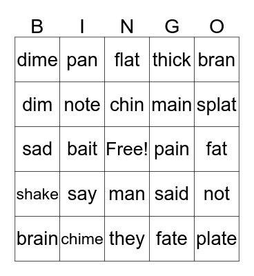 More Decoding Skills Bingo Card