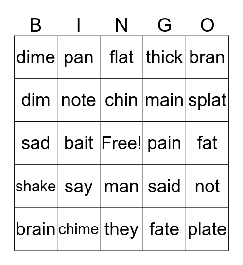 More Decoding Skills Bingo Card