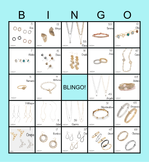 BLINGO Bingo Card