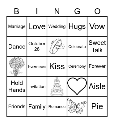 B R I D A L    S H O W E R Bingo Card