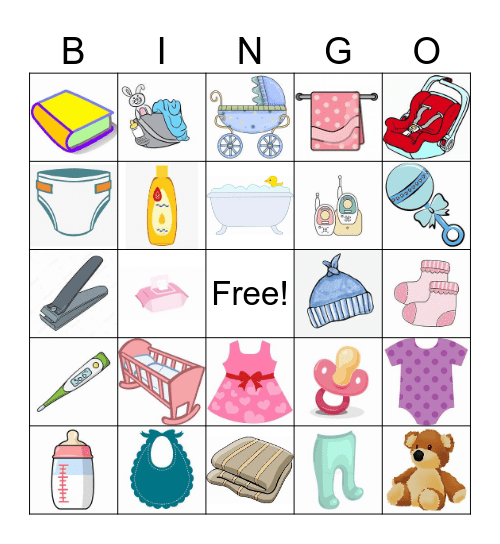 Baby Shower Bingo Card