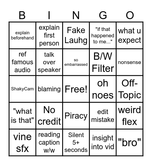 monke Bingo Card