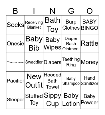 BABY BINGO Card