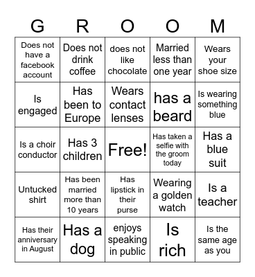 Abe & Helena - Wedding Bingo Card