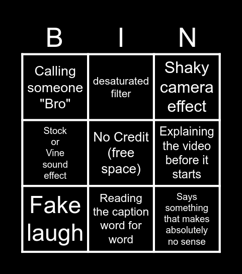 Sssniperwolf Bingo Card