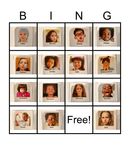 Emotions Bingo Card