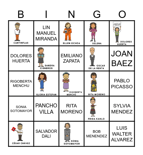 Hispanic Heritage Month LOTERíA! Bingo Card