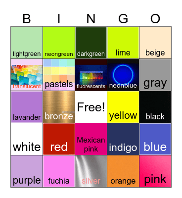 Mr Angel´s Color Bingo Card