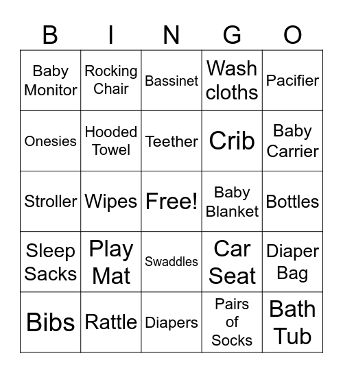 BABY Bingo Card