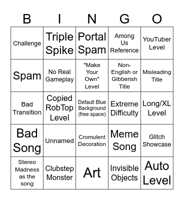 Recent Tab Bingo Card