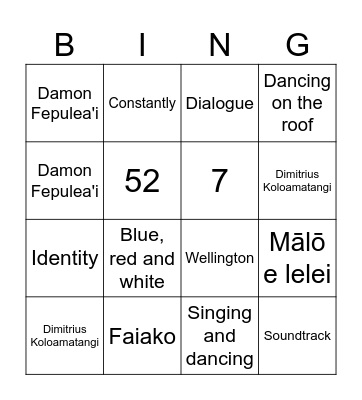 RED, WHITE AND BRASS Bingo Card