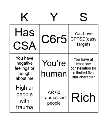 You should kys and get raped bingo Card