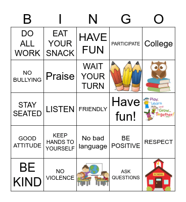 EXPECTATIONS Bingo Card