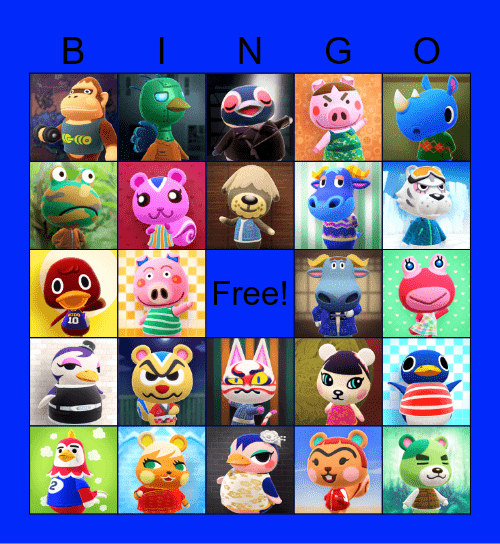 Animal Crossing Bingo Card