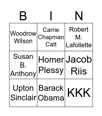 Important people Bingo Card
