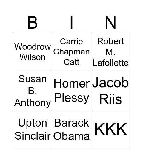 Important people Bingo Card