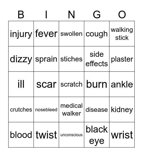 Medical bingo Card