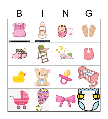 Baby Shower Bingo Card
