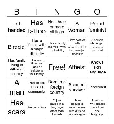 DEI Bingo Round1 Bingo Card