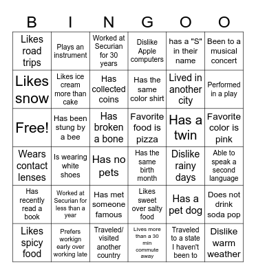 Contract Admin Bingo Card