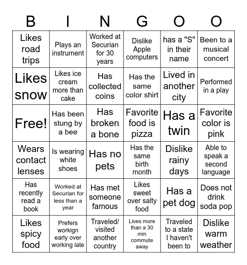 Contract Admin Bingo Card