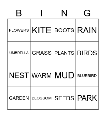 Spring Bingo Card