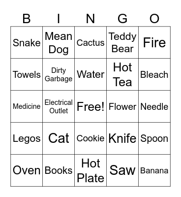 EGCSD Bingo Safety Bingo Card