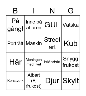 Reykjavik Foto bingo! Bingo Card