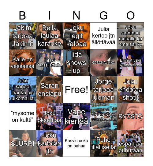 Barcelona Bingo Card